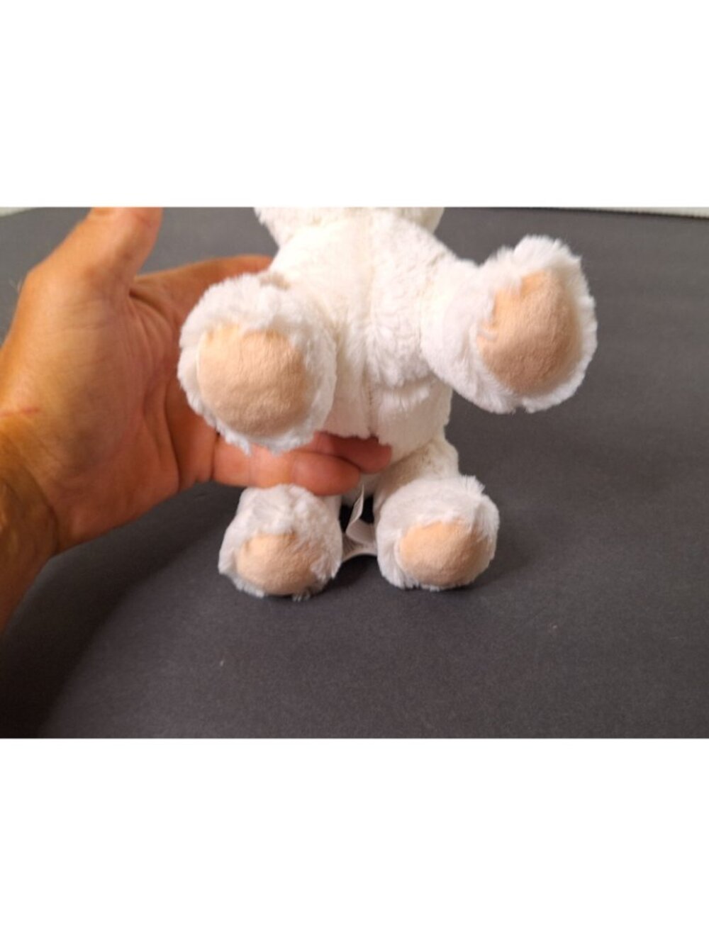 Carters Bunny Rabbit Plush White Grey Spotted Pink Nose Stuffed Animal - Picture 6 of 7